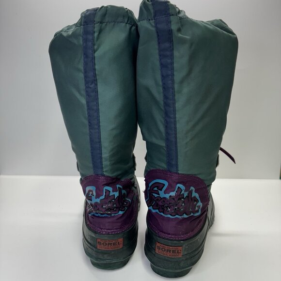 VTG 90s Sorel Womens Freestyle Tall Snow Boots Felt Liner Retro Gorpcore Sz 8 - Picture 3 of 11